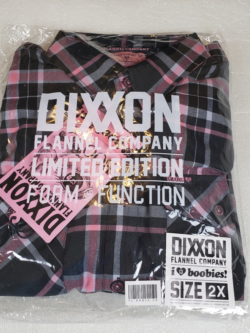 NWT Dixxon Men's 2X 2XL "I Love Boobies 2025" Flannel Shirt - Picture 12 of 12